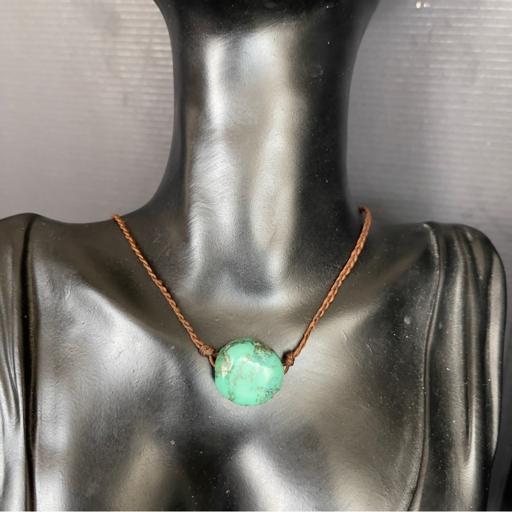Sterling silver braided turquoise necklace